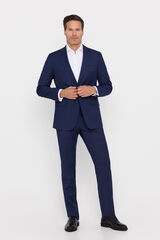 Cortefiel Tailored fit birdseye trousers Blue