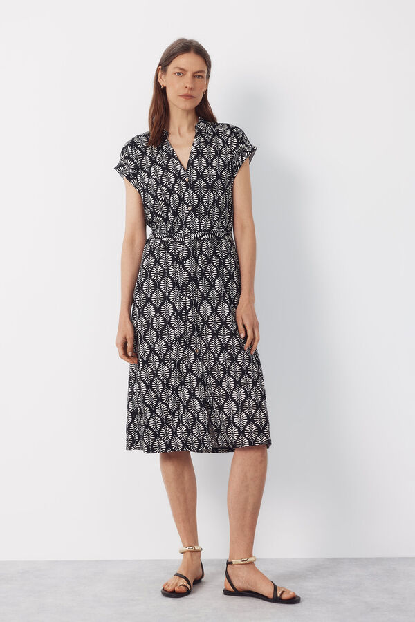 Cortefiel Shirt dress Printed grey