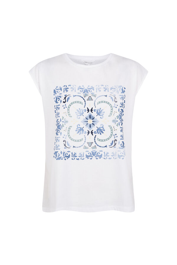 Cortefiel Printed T-shirt Printed blue