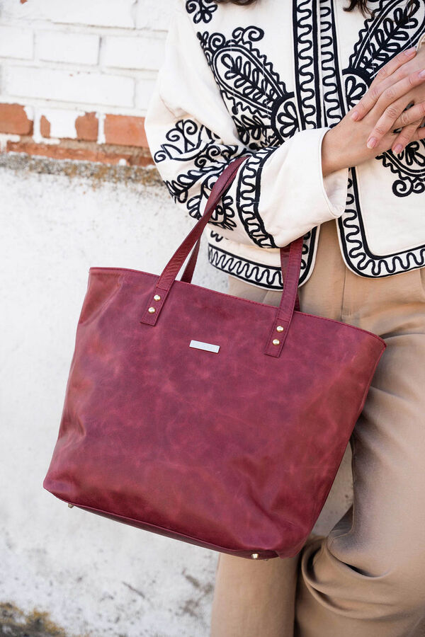 The Code Shopper Arizona piel burdeos Vino