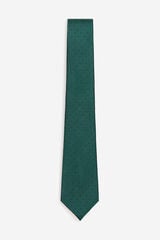Cortefiel Natural silk tie Dark green