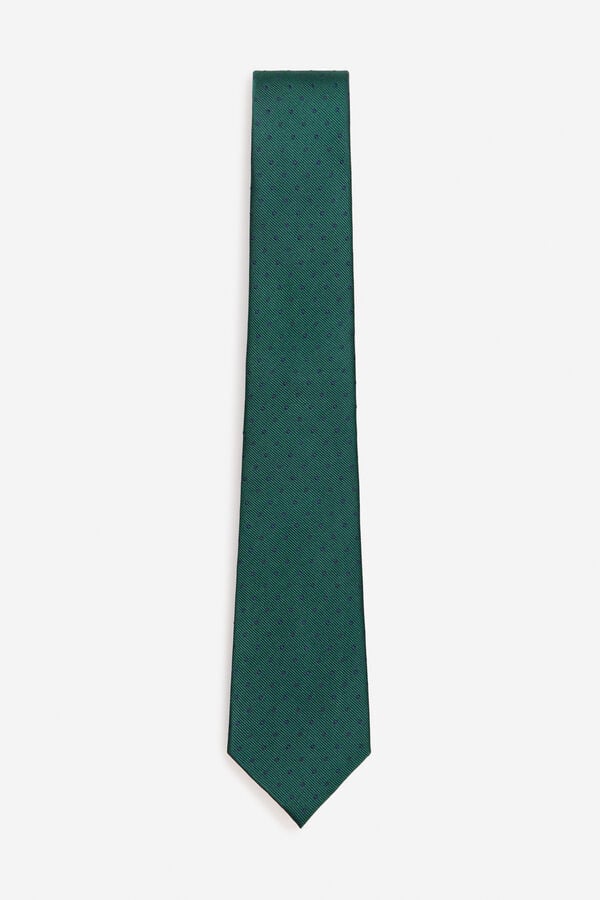 Cortefiel Natural silk tie Dark green