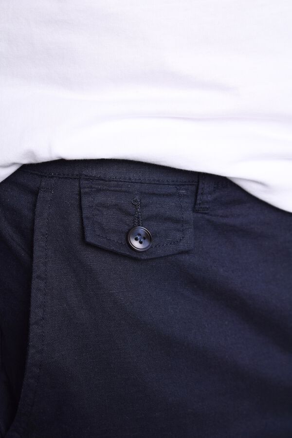 Cloking Linen cargo trousers Blue