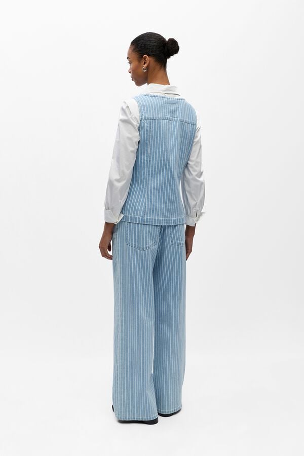 Object Striped denim trousers Blue