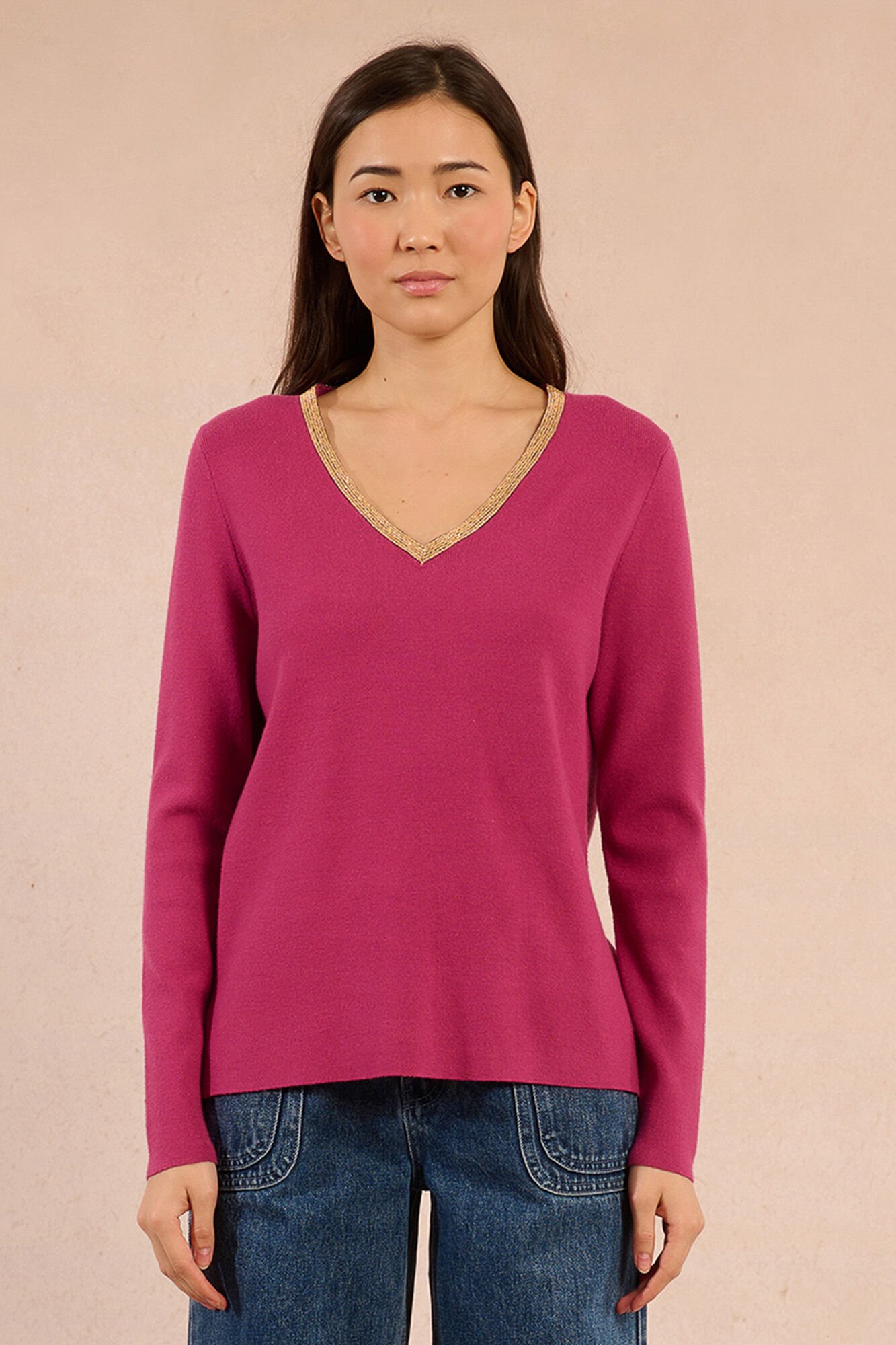 Molly Bracken Camisola de manga comprida com detalhes dourados