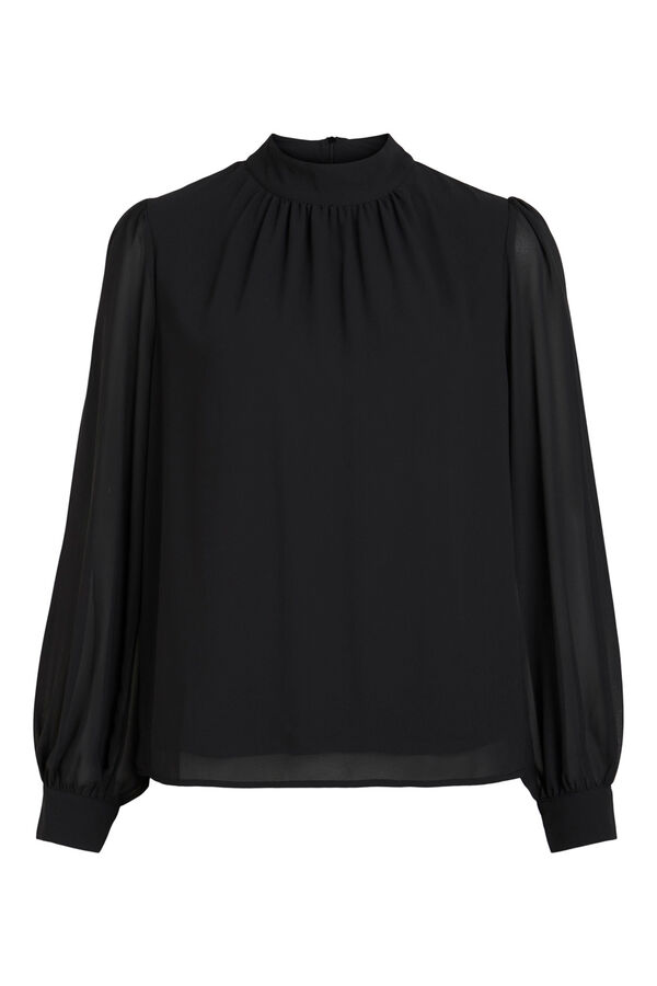 Cortefiel Long-sleeved blouse Black