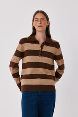 Cortefiel Striped soft polo shirt Nude