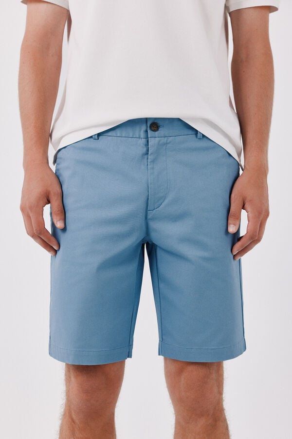 Cortefiel Printed regular Bermuda shorts Blue