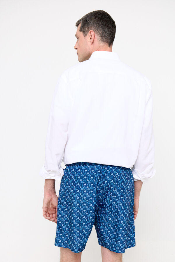 Cortefiel WWF coral print swimsuit Navy