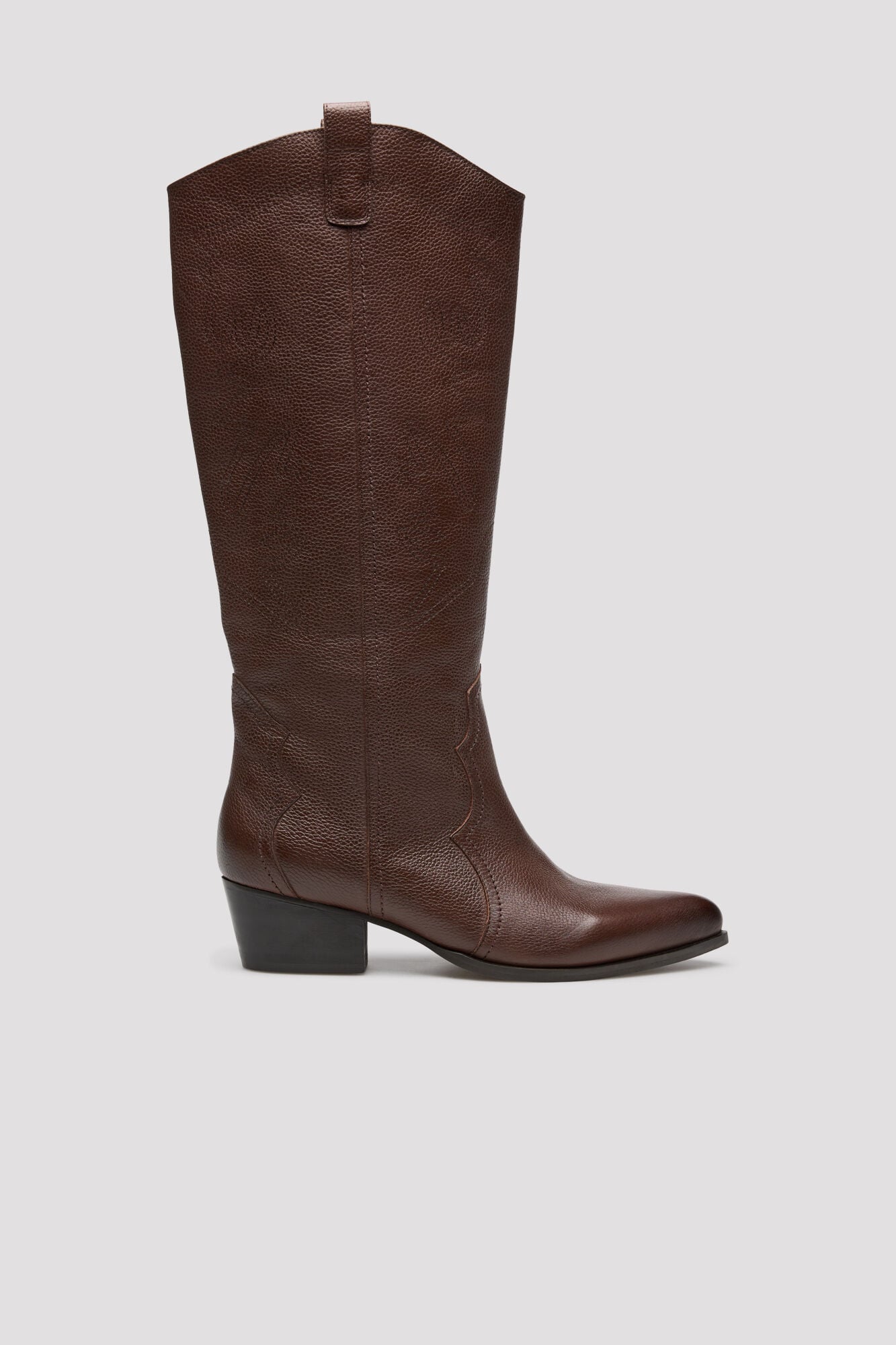 Cortefiel Leather topstitched boot