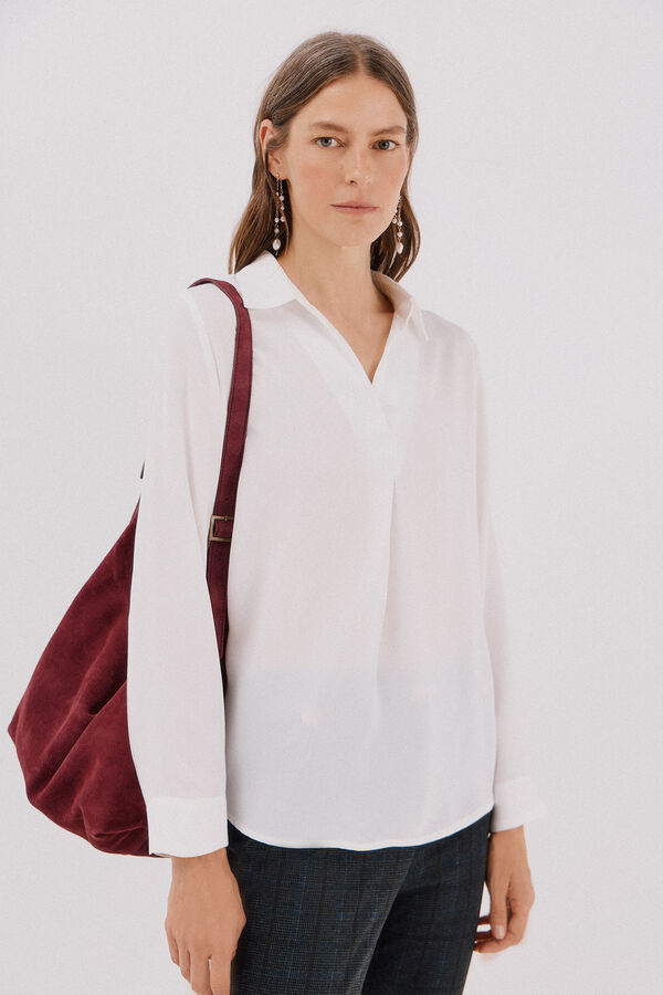 Cortefiel Pleated shirt White