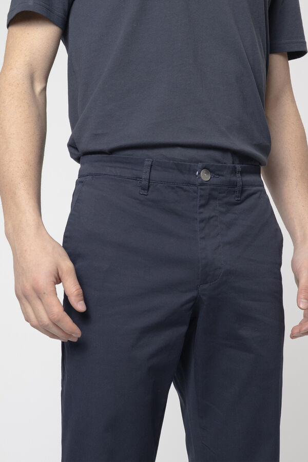 PuroEGO Cal&ccedil;as chino em algod&atilde;o slim fit Azul