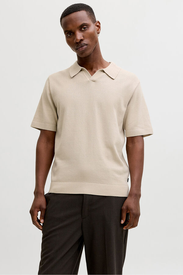 Jack & Jones Camisola em malha gola polo Tostado