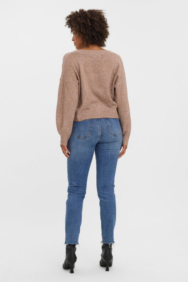 Vero Moda C&aacute;rdigan b&aacute;sico de punto Marr&oacute;n