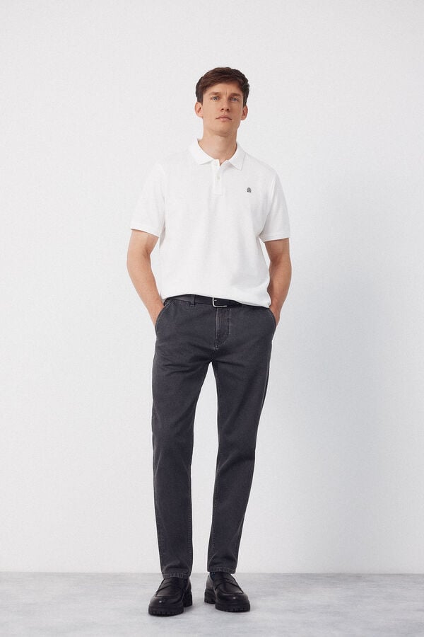 Cortefiel Basic piqu&eacute; polo shirt White