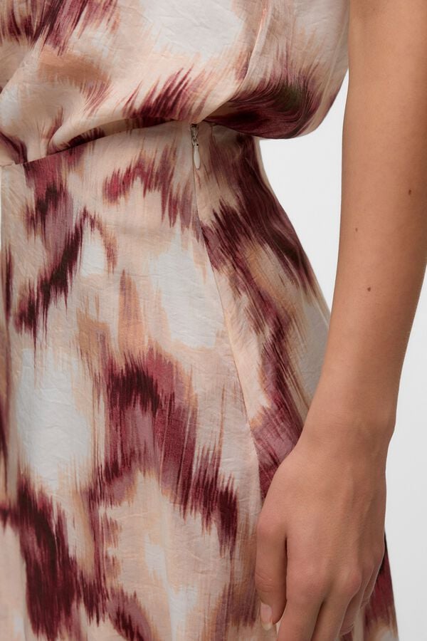 Vero Moda Satin-finish 7/8 skirt Brown