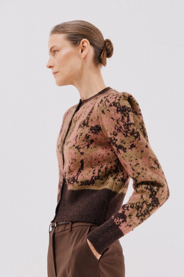 Cortefiel Shoulder pleat jacket Dark brown