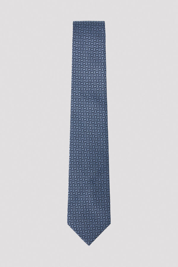 Cortefiel NATURAL silk tie Blue