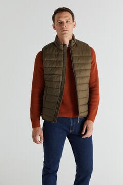 Cortefiel Ultralight quilted gilet Green