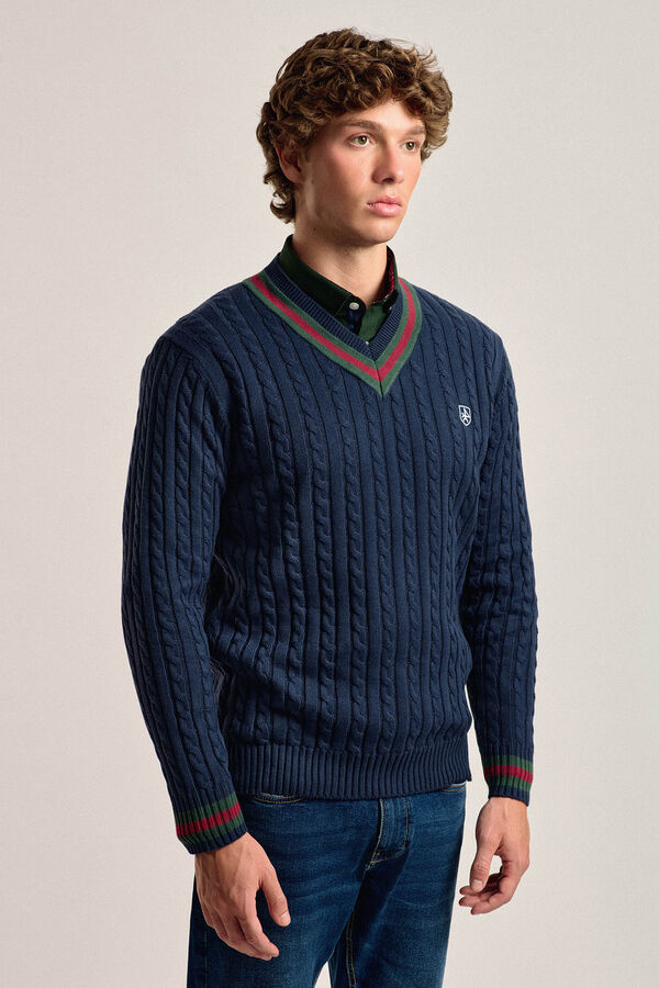 Valecuatro Valecuatro navy blue cross-knit jersey Navy