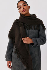 Cortefiel Knit shawl Dark brown