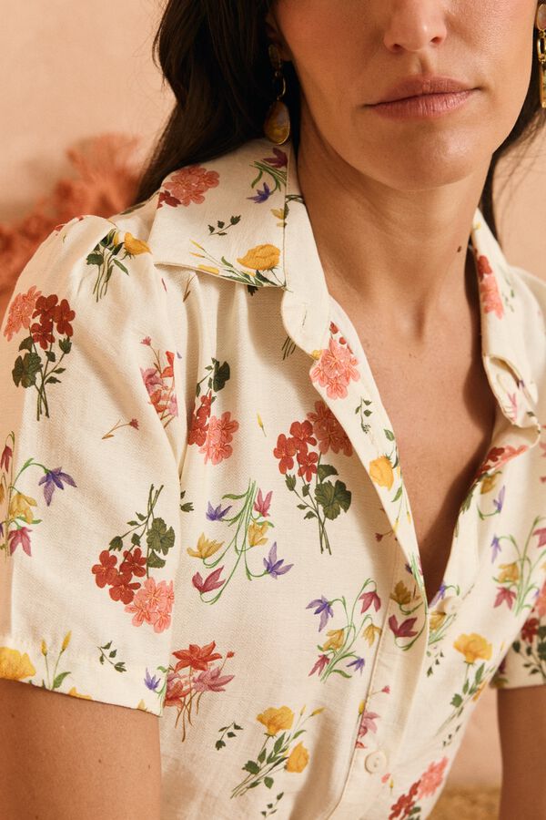 Pol&iacute;n Et Moi Vestido midi Cintia Ecru