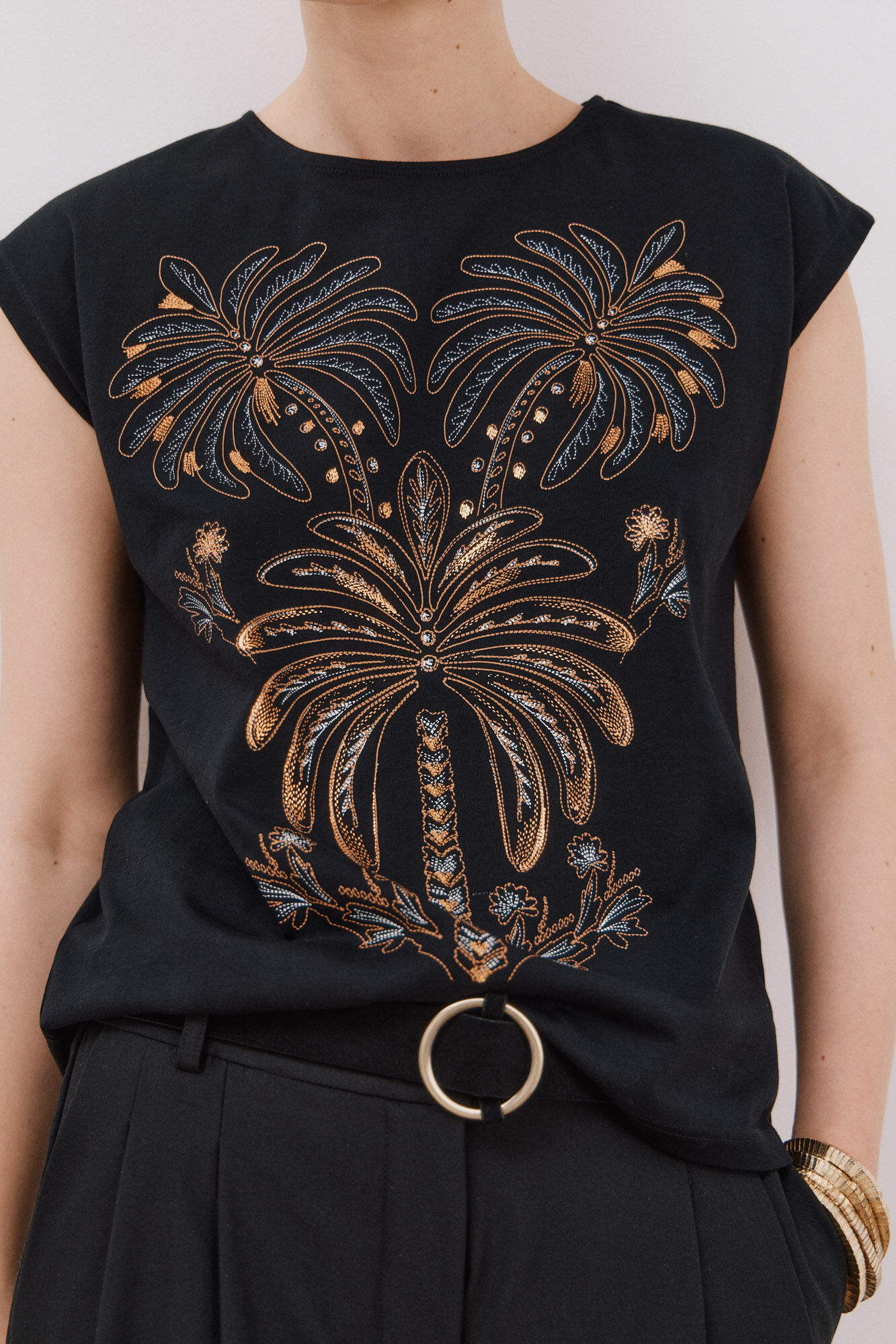 Cortefiel T-shirt sem mangas estampada