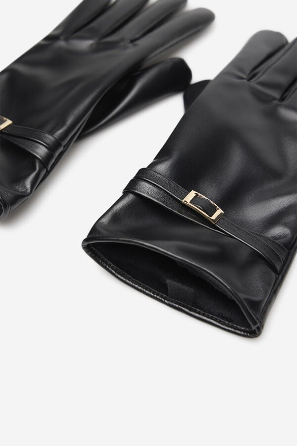Cortefiel buckle glove Black