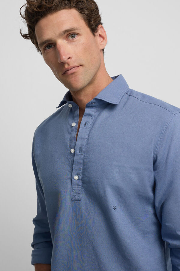 Silbon T-shirt desportiva em linho Azul