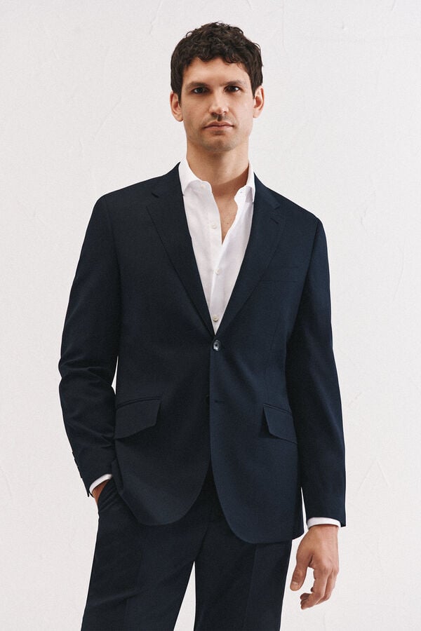Cortefiel Navy blue slim fit blazer Navy