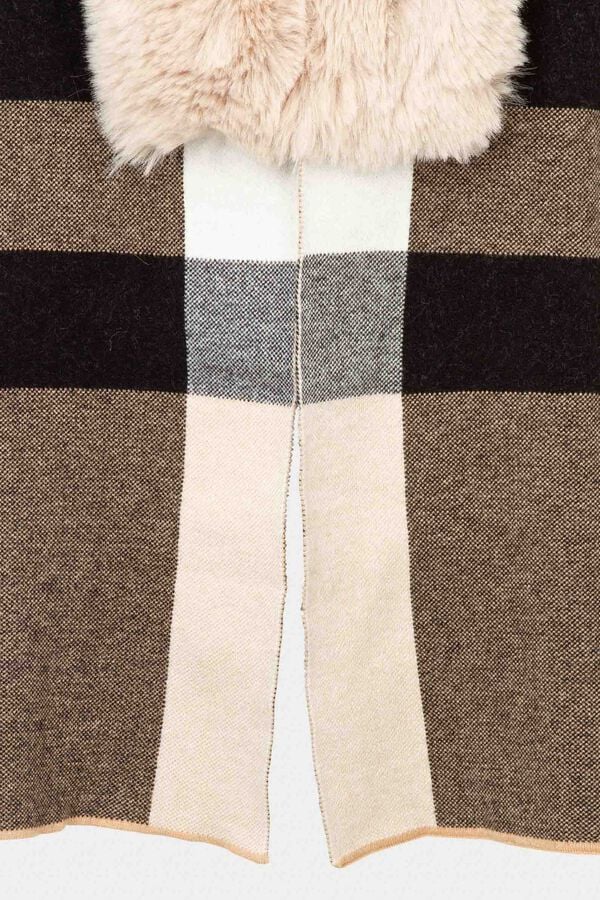 Morgan Poncho com detalhes em faux-fur Multicolorido