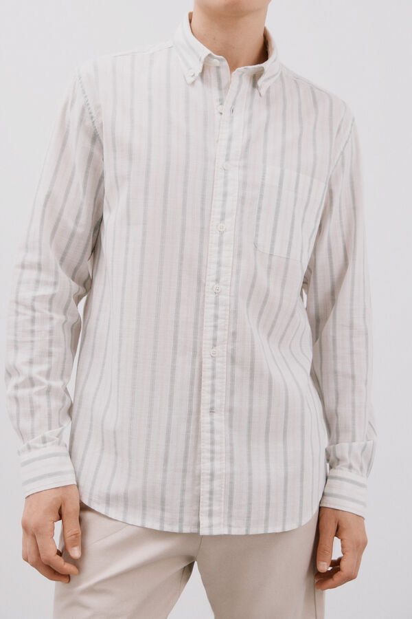 Cortefiel Striped shirt Green