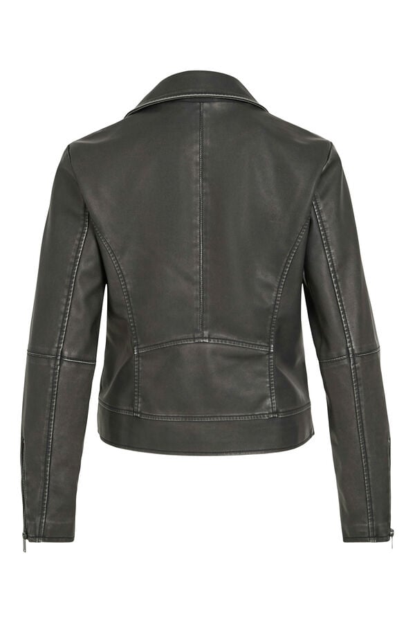 Cortefiel Faux leather jacket Black