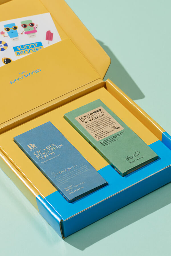 Benton Invisible SPF50 and SPF50+ sunscreen duo Yellow