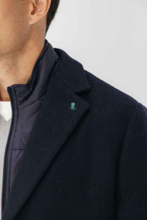 elPulpo Sobretudo com peito de tecido destacável Azul