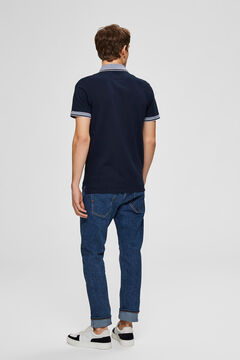 Cortefiel Short-sleeved polo shirt Navy