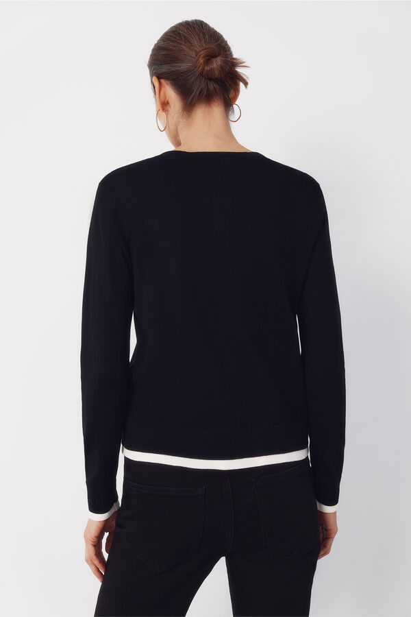 Cortefiel Jersey-knit contrast jacket Black