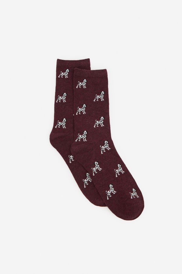 Cortefiel Dalmatian long sock Maroon