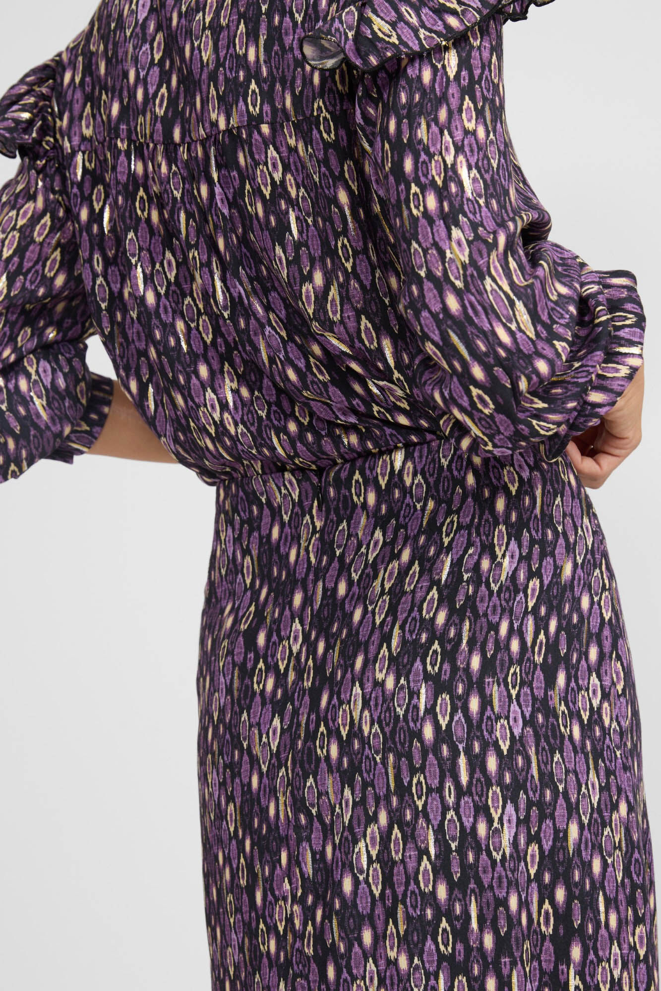 Silbon Falda midi abertura estampado ikat