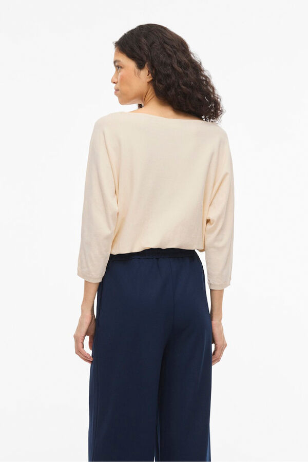 Vila Camisola manga m&eacute;dia em viscose Tostado