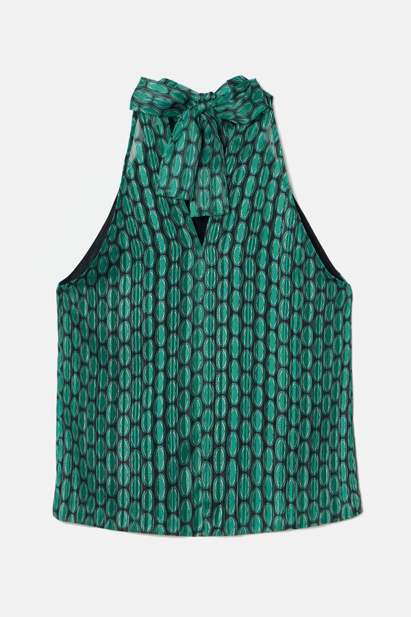 Cortefiel Gerbe Event Collection top Printed green