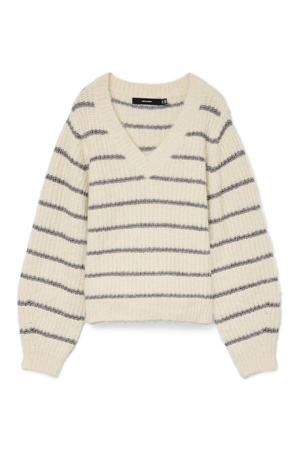 Vero Moda Camisola de malha com detalhes em lurex Tostado