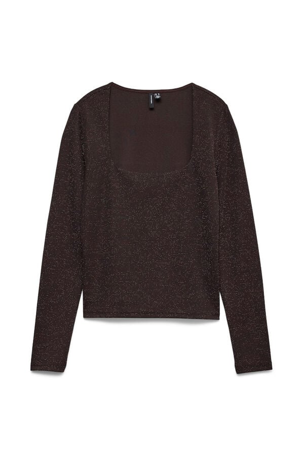 Vero Moda Top de manga comprida com manga quadrado Castanho