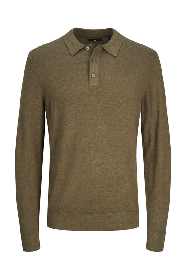 Jack & Jones Polo punto manga larga Gris oscuro
