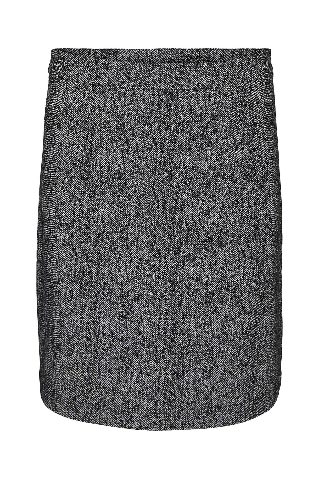 Short black tailored skirt top