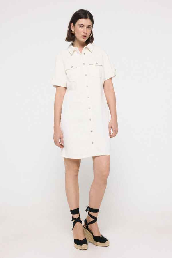 Vero Moda Vestido manga curta denim manga curta Branco