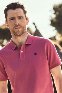 Cortefiel Piqué polo shirt with logo Pink