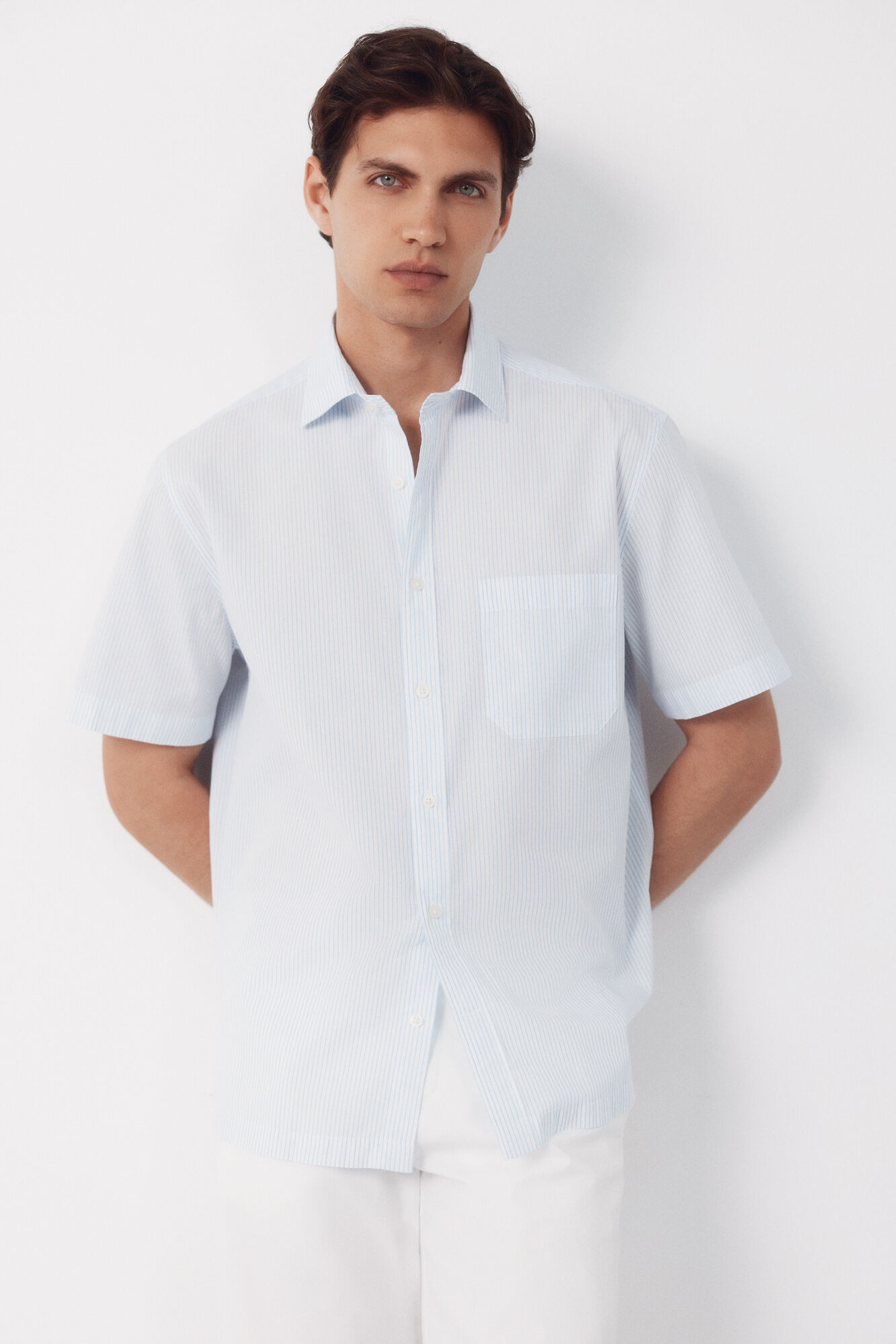 Cortefiel Camisa rayas manga corta