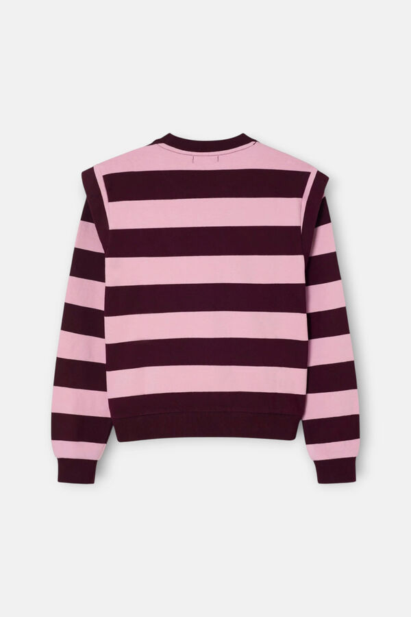 Silbon Striped shoulder sweatshirt Pink