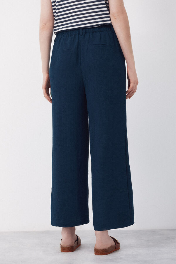 Cortefiel Textured pants Navy